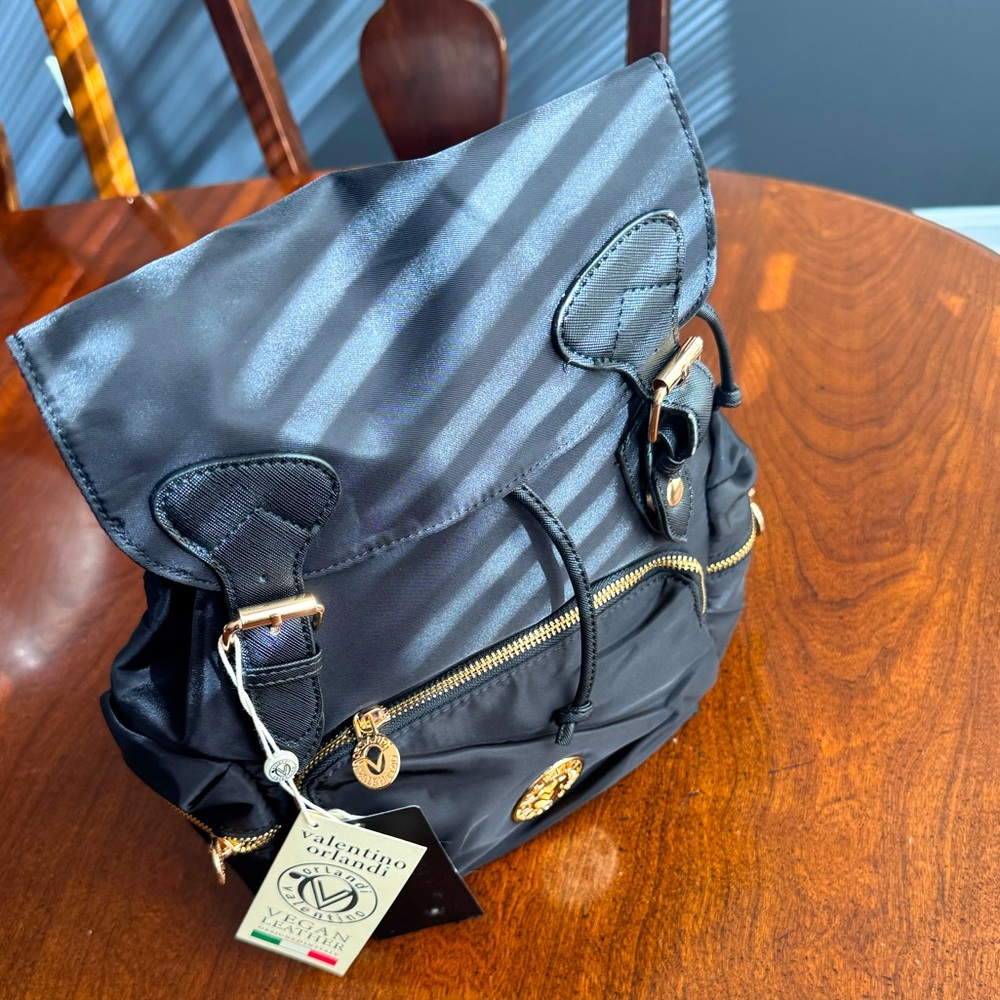 Valentino Orlandi Vegan Leather Stylish Backpack with pouch! - Picture 1 of 15